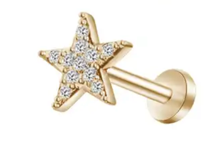 Gold - Star Stainless Steel Nose Stud